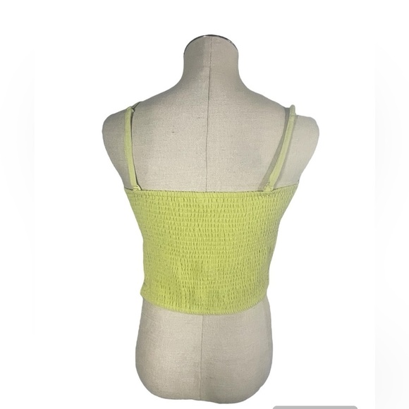 Free People Lime Green Sweet Heart Neckline Crop Top Tank Size Large - Picture 2 of 7